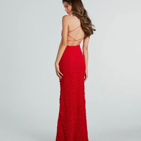 Nala Formal Ruched Strappy Back Mermaid Dress - Picture 2 of 3